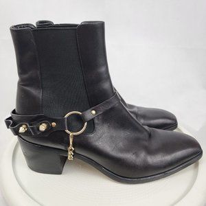 DANIELE MICHETTI Womens Size 10? Oliva Chain Strap Ankle Boot Bootie BLACK